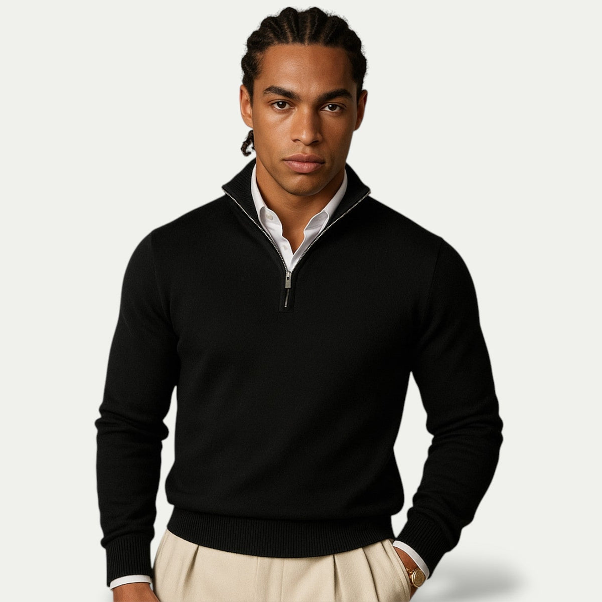 Ryan | Refined Quarter-Zip Knit Sweater - Valereo