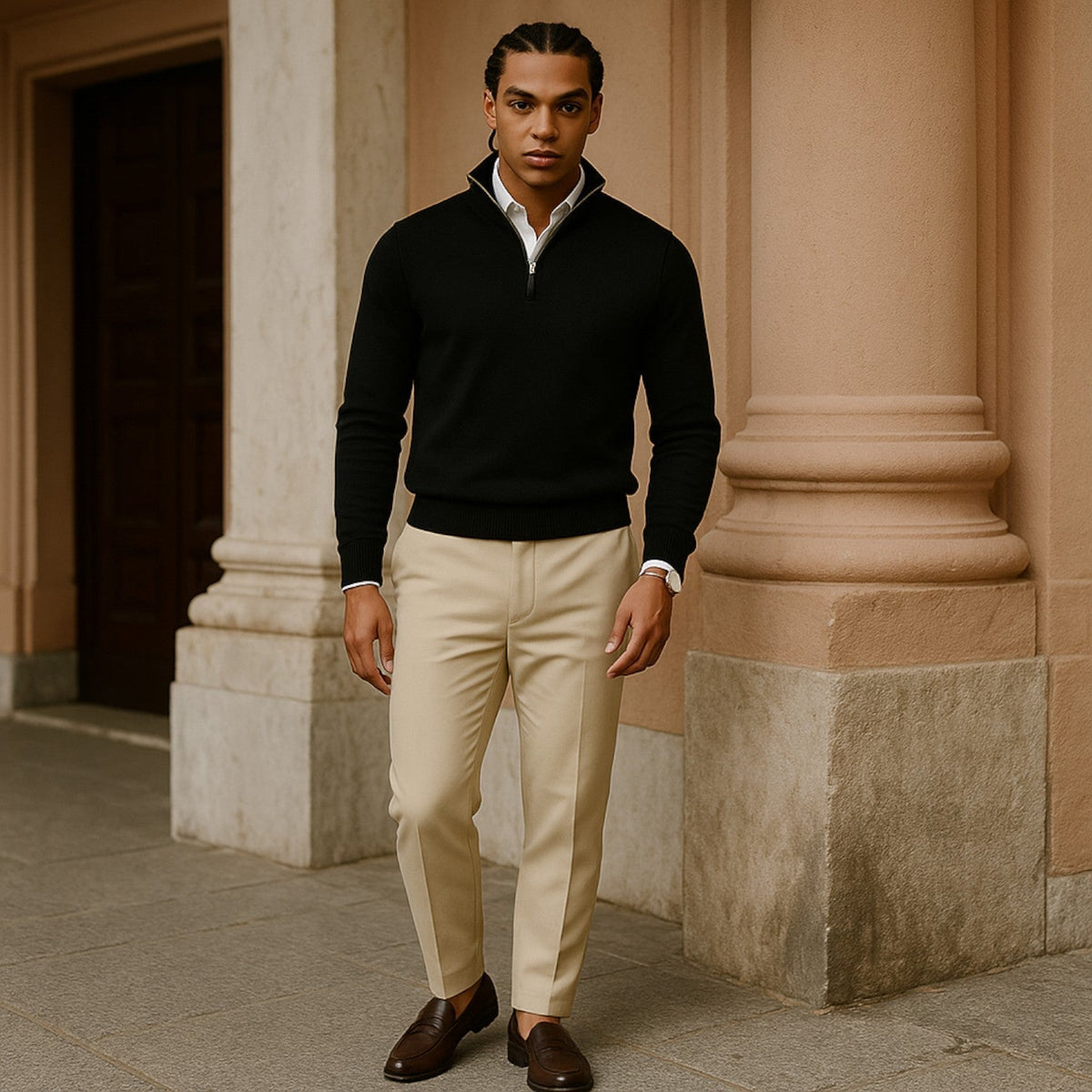 Ryan | Refined Quarter-Zip Knit Sweater - Valereo