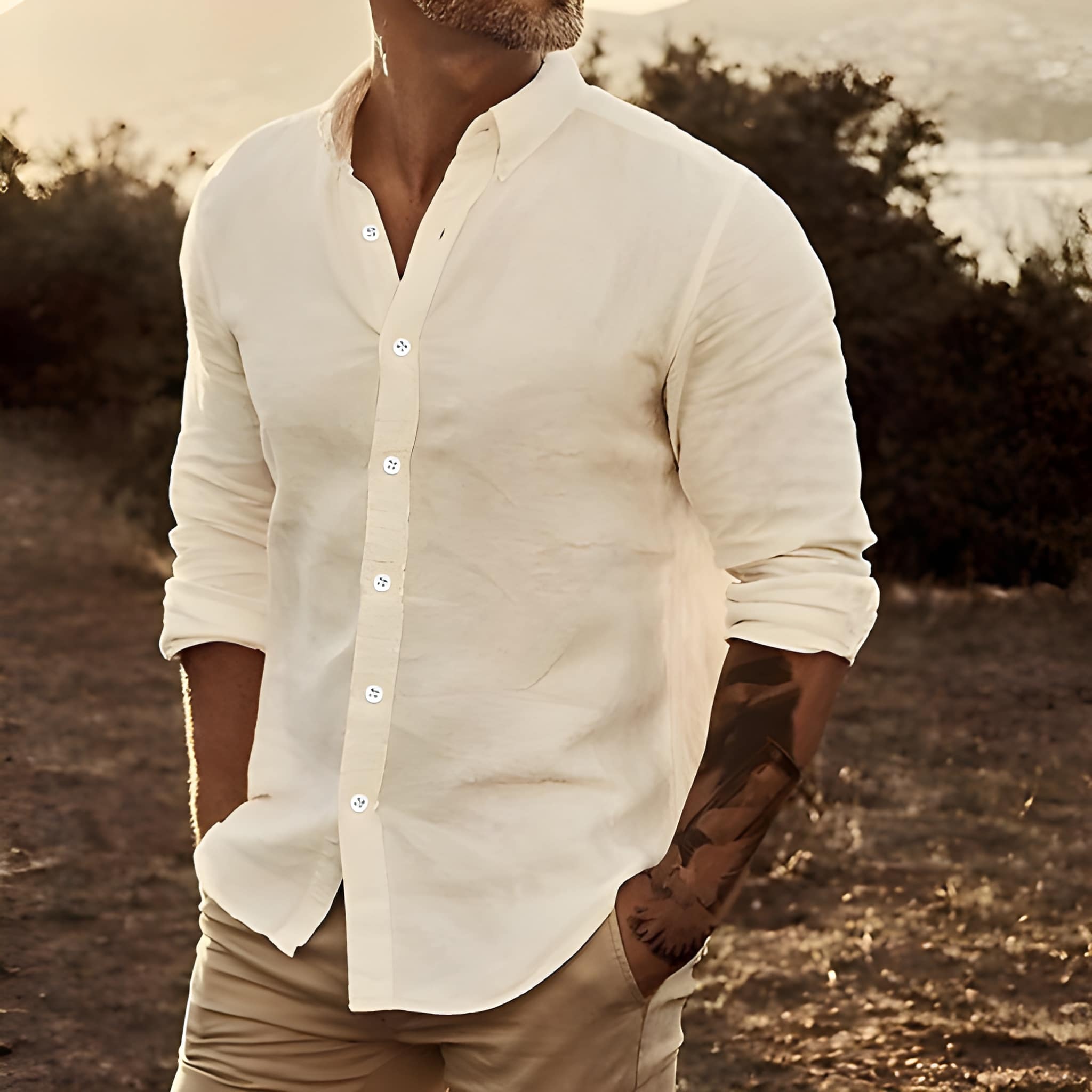 Ryan | Relaxed Linen Button-Up Shirt - Valereo
