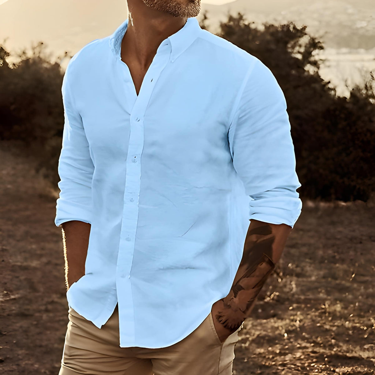 Ryan | Relaxed Linen Button-Up Shirt - Valereo