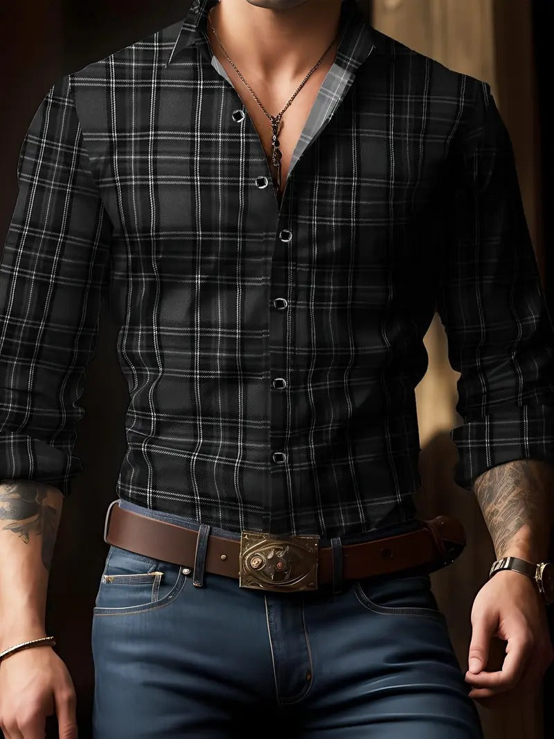 Ryan | Stylish Plaid Button-Down Shirt - Valereo