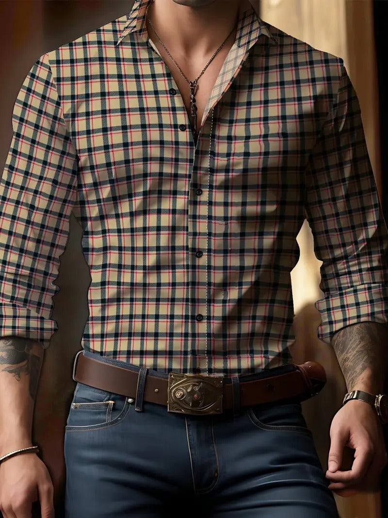 Ryan | Stylish Plaid Button-Down Shirt - Valereo