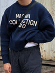Men's Knit Sweater Crew Neck Varsity Letter