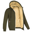 Men's Sherpa Lined Zip Hoodie Fleece Hood