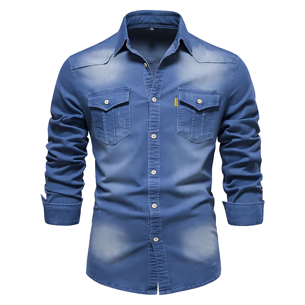 Simon | Casual Denim Slim-Fit Shirt - Valereo