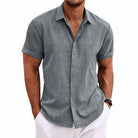 Simon | Classic Linen Short-Sleeve Shirt - Valereo
