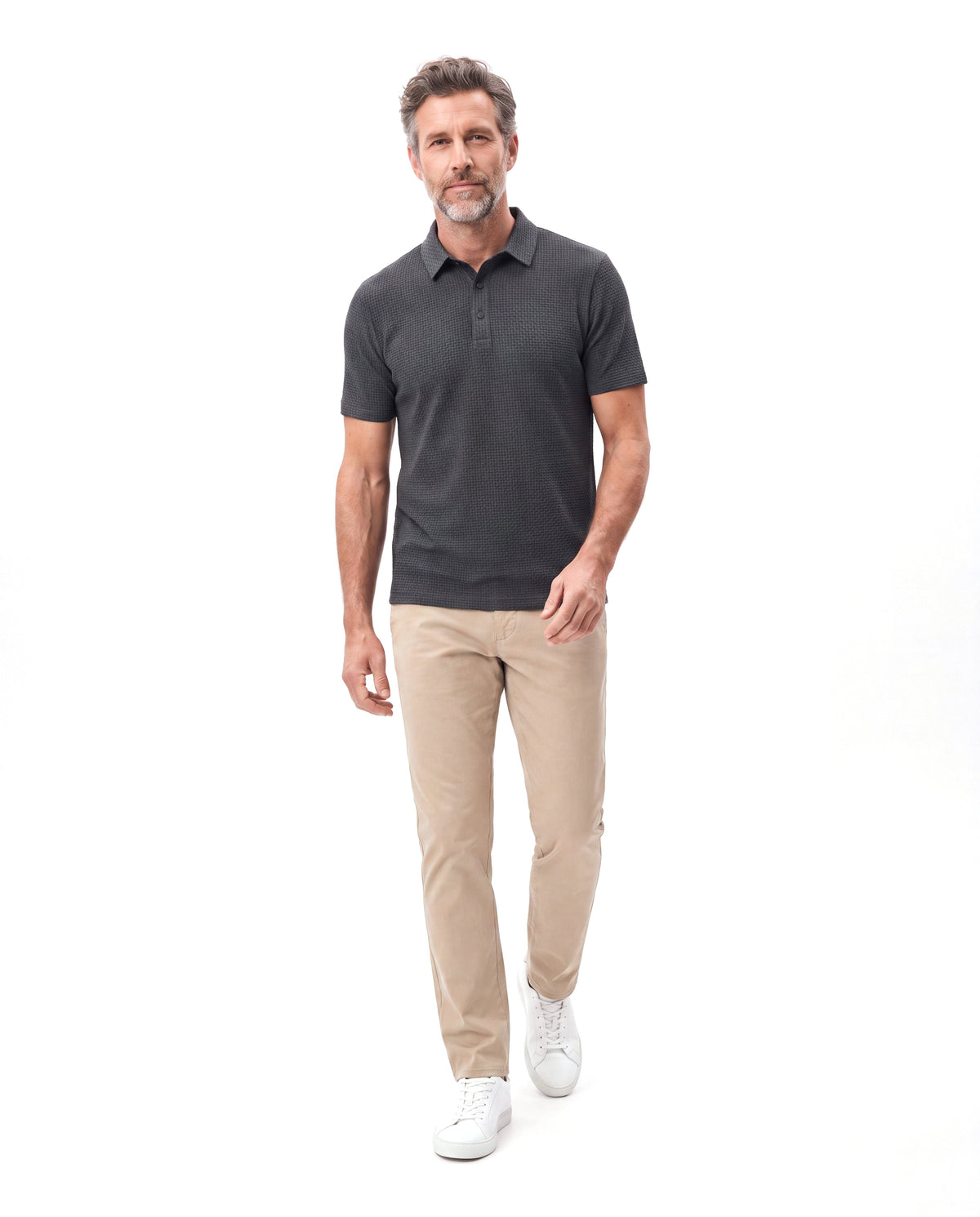 Simon | Premium Textured Knit Polo - Valereo