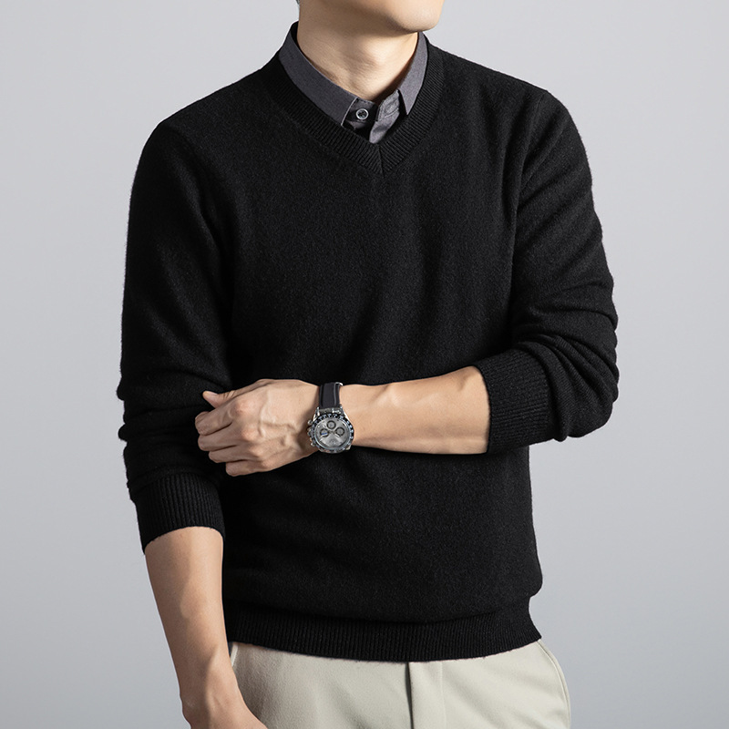 Simon | Refined V-Neck Knit Sweater - Valereo