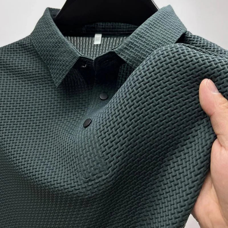 Thomas | Premium Textured Weave Polo Shirt - Valereo
