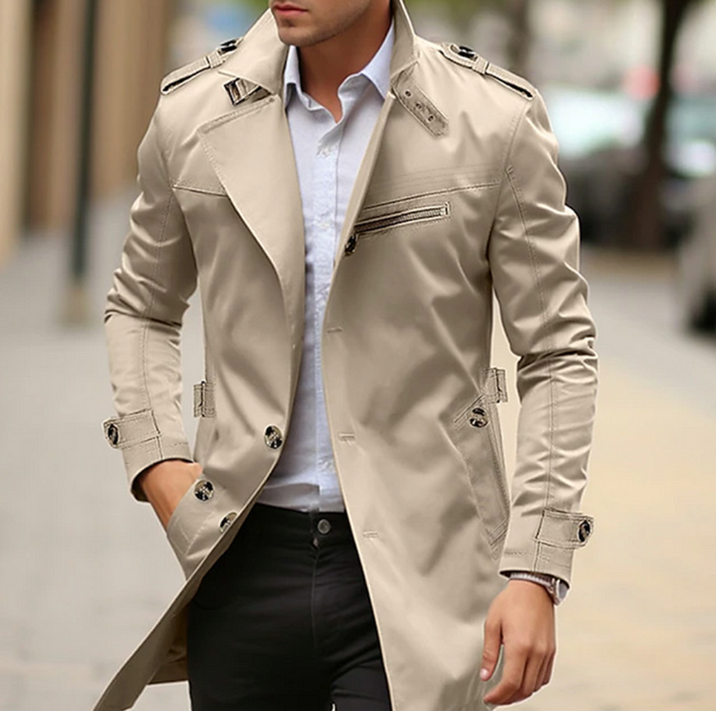 Thomas | Refined Slim-Fit Trench Coat - Valereo