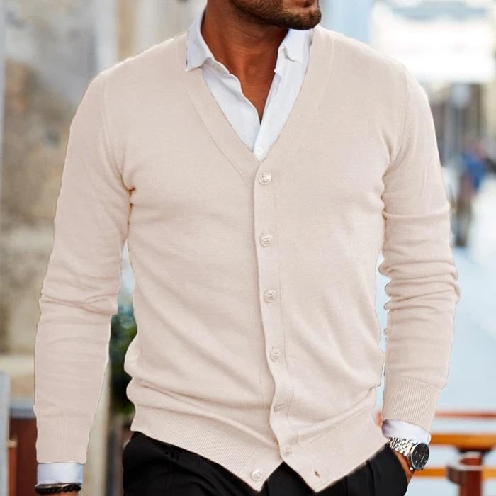 Thomas | Refined V-Neck Knit Cardigan - Valereo