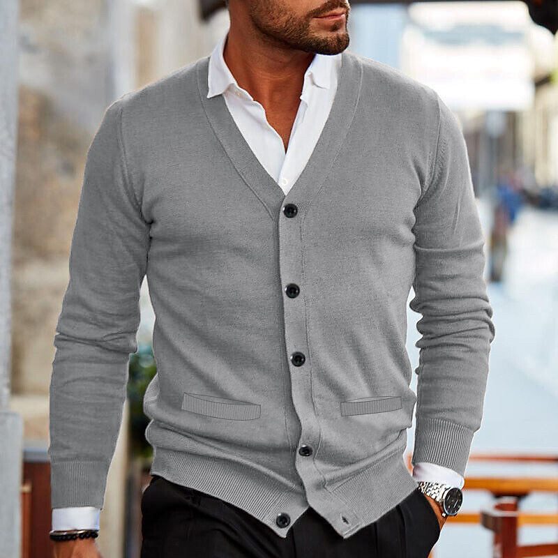 Thomas | Refined V-Neck Knit Cardigan - Valereo