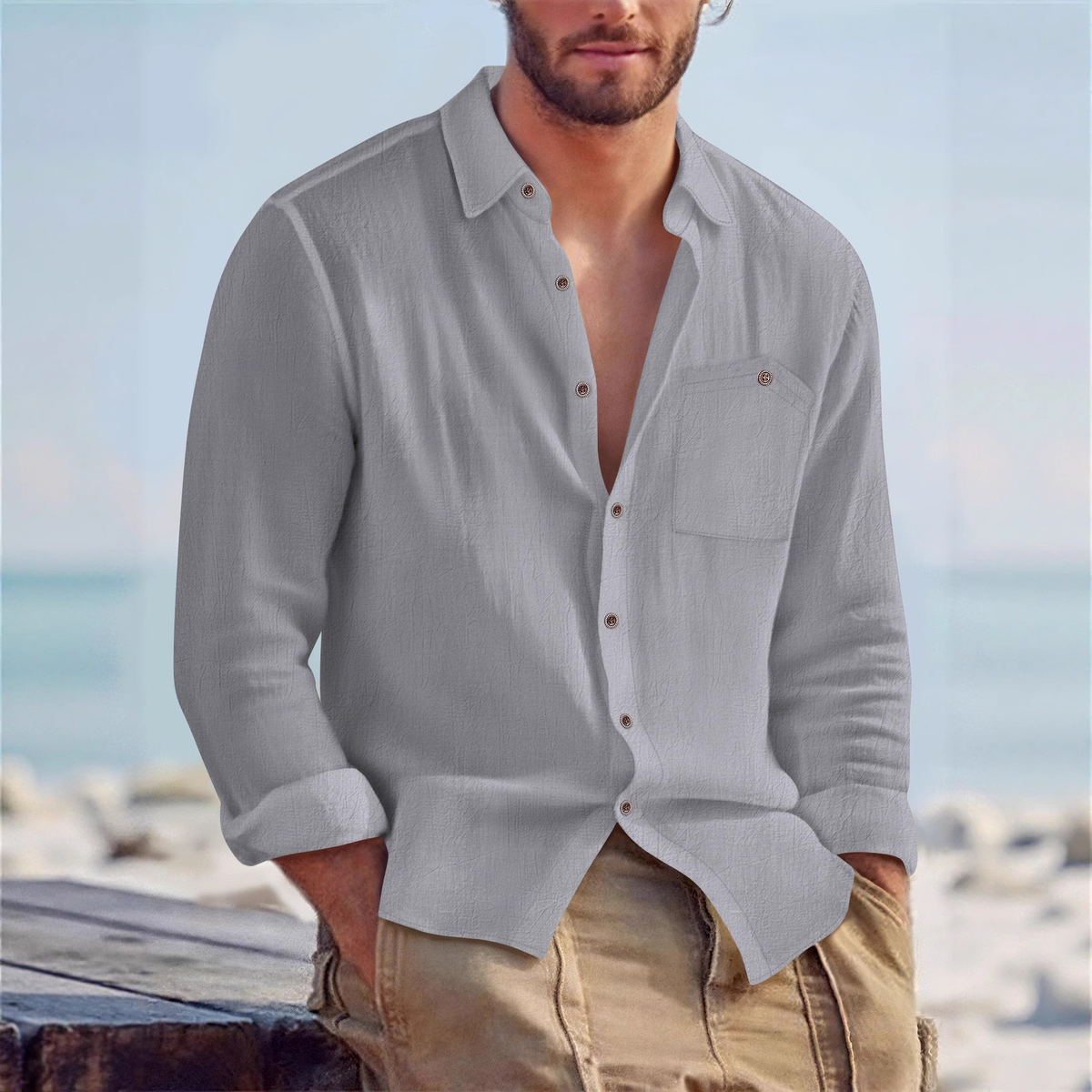 Thomas | Relaxed Linen Button-Up Shirt - Valereo