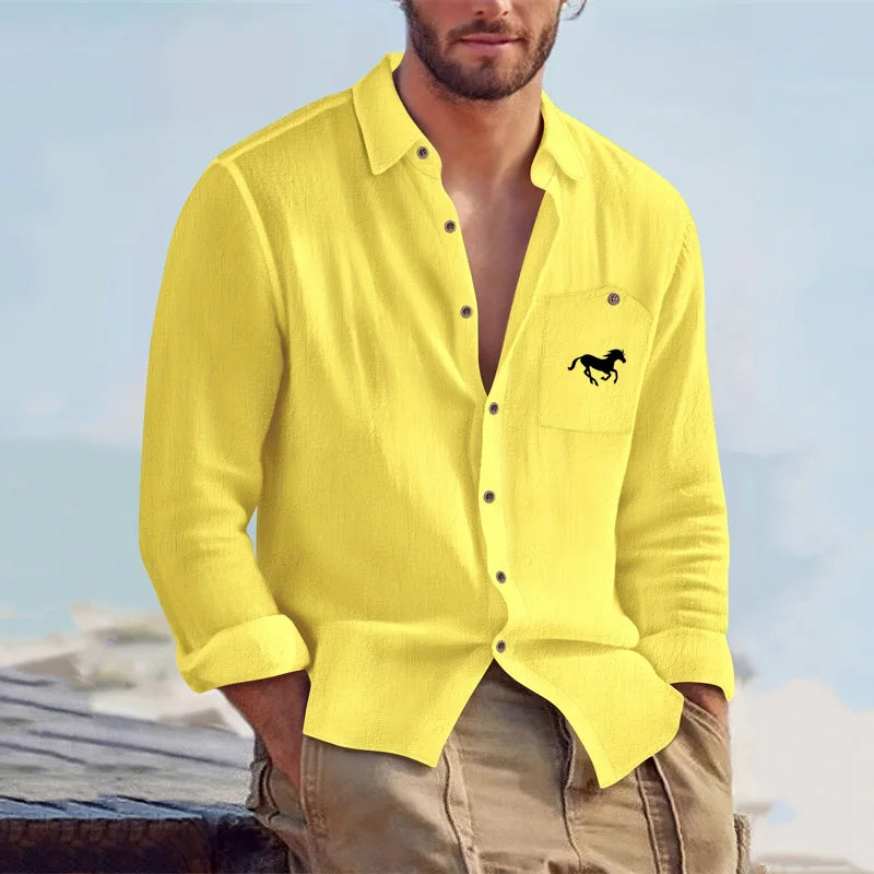 Thomas | Relaxed Linen Button-Up Shirt - Valereo