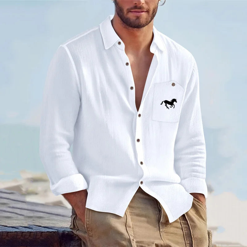 Thomas | Relaxed Linen Button-Up Shirt - Valereo
