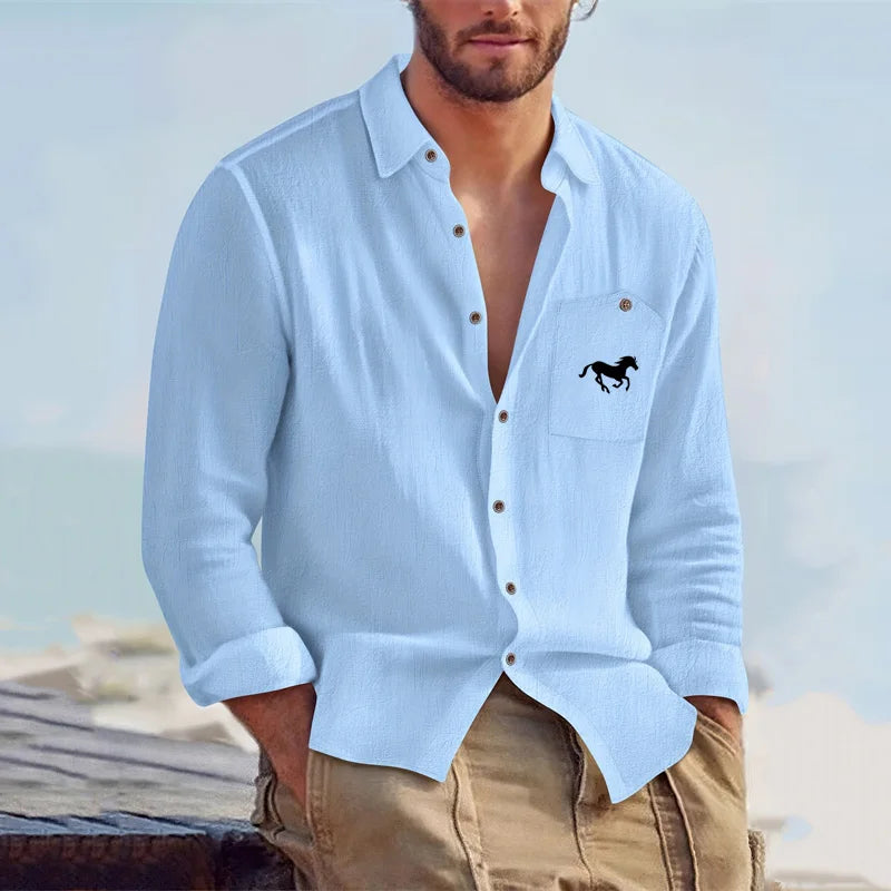 Thomas | Relaxed Linen Button-Up Shirt - Valereo