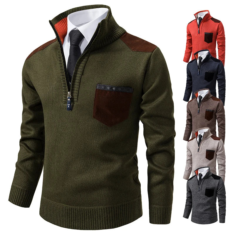 Vincent | Classic Quarter-Zip Knit Sweater - Valereo