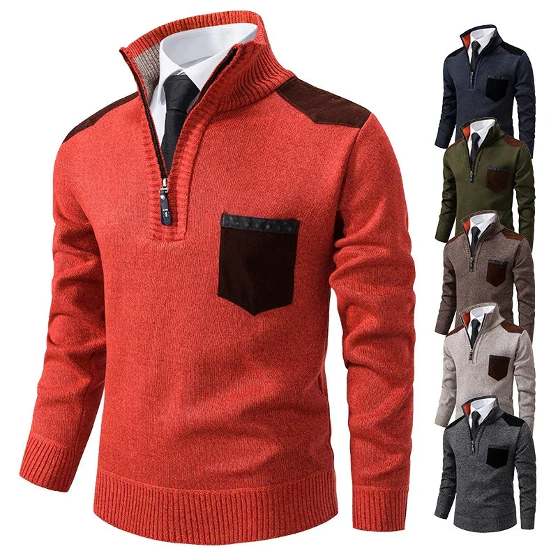 Vincent | Classic Quarter-Zip Knit Sweater - Valereo