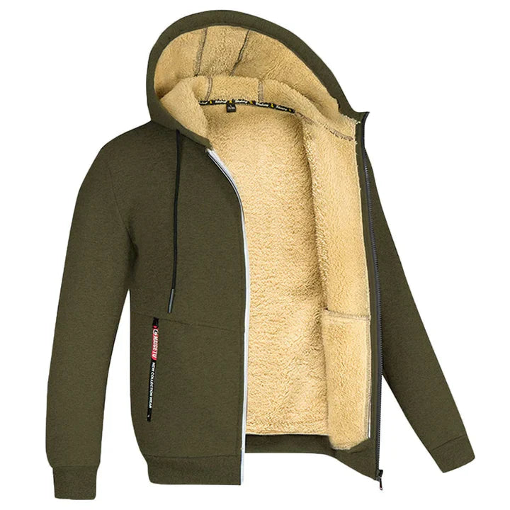 Vincent | Cozy Sherpa Lined Zip Hoodie - Valereo