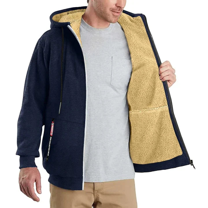 Vincent | Cozy Sherpa Lined Zip Hoodie - Valereo