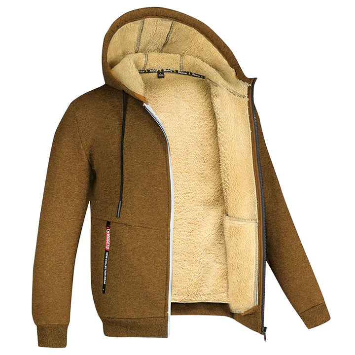 Vincent | Cozy Sherpa Lined Zip Hoodie - Valereo