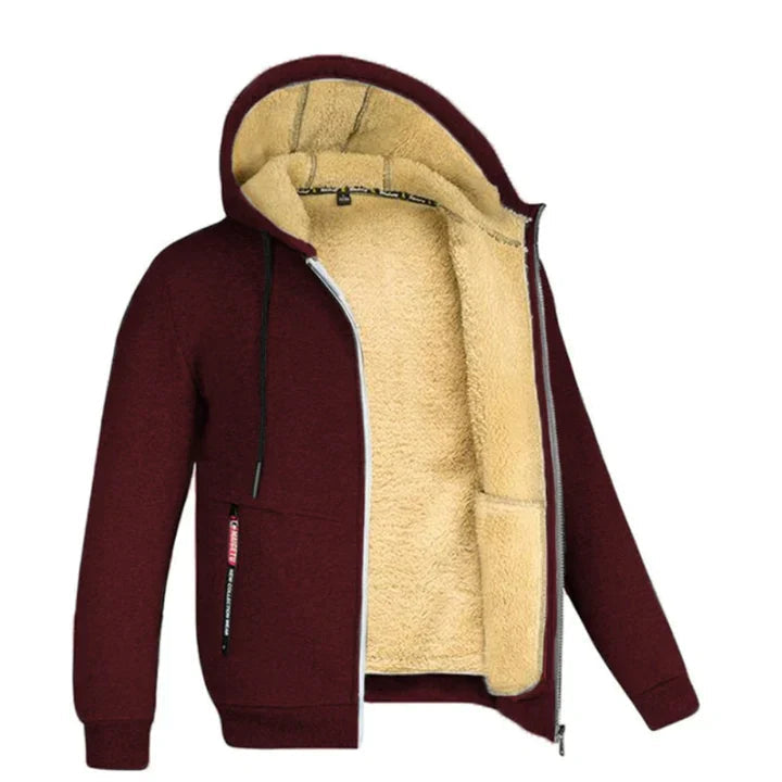 Vincent | Cozy Sherpa Lined Zip Hoodie - Valereo