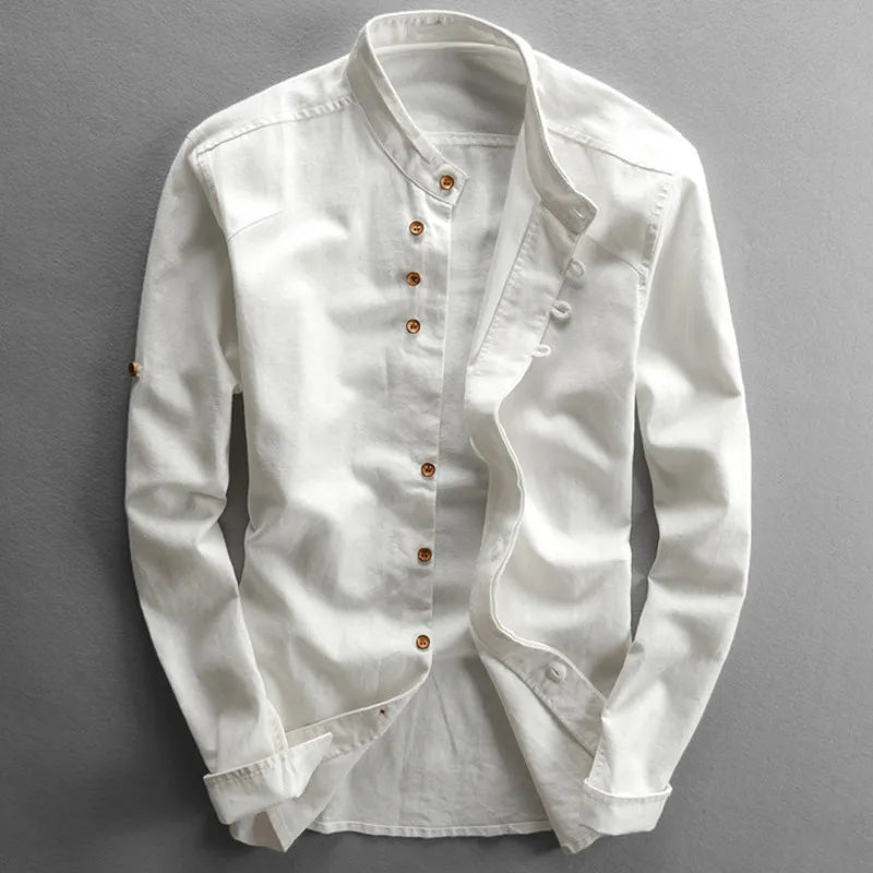 Vincent | Refined Mandarin Collar Shirt - Valereo