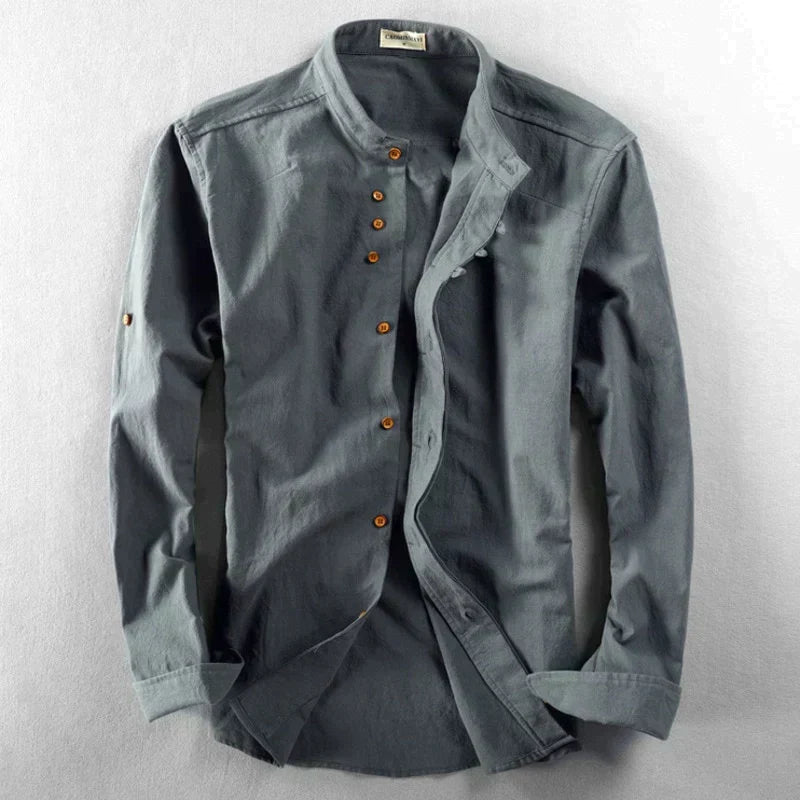 Vincent | Refined Mandarin Collar Shirt - Valereo