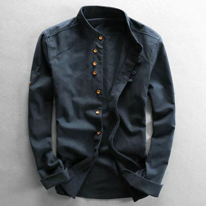 Vincent | Refined Mandarin Collar Shirt - Valereo