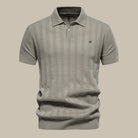 Vincent | Refined Ribbed Knit Polo Shirt - Valereo