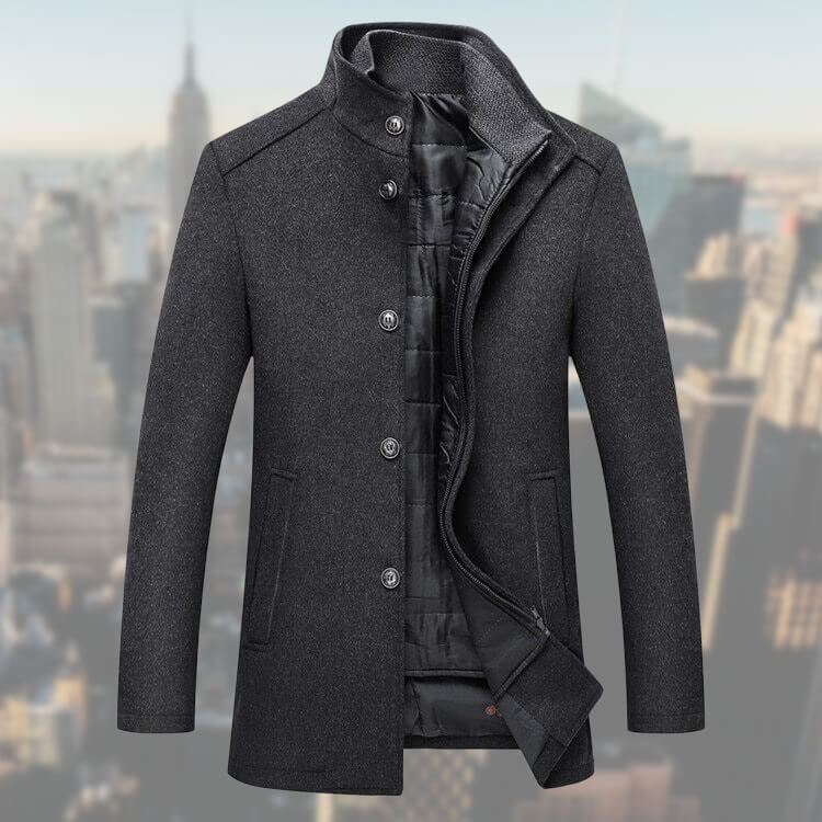 Vincent | Refined Wool Stand-Collar Jacket - Valereo