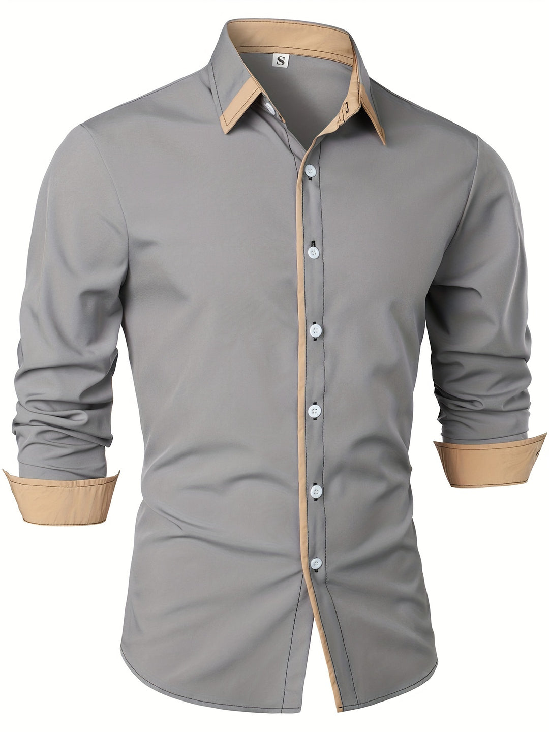 Vincent | Stylish Contrast-Collar Button-Up Shirt - Valereo