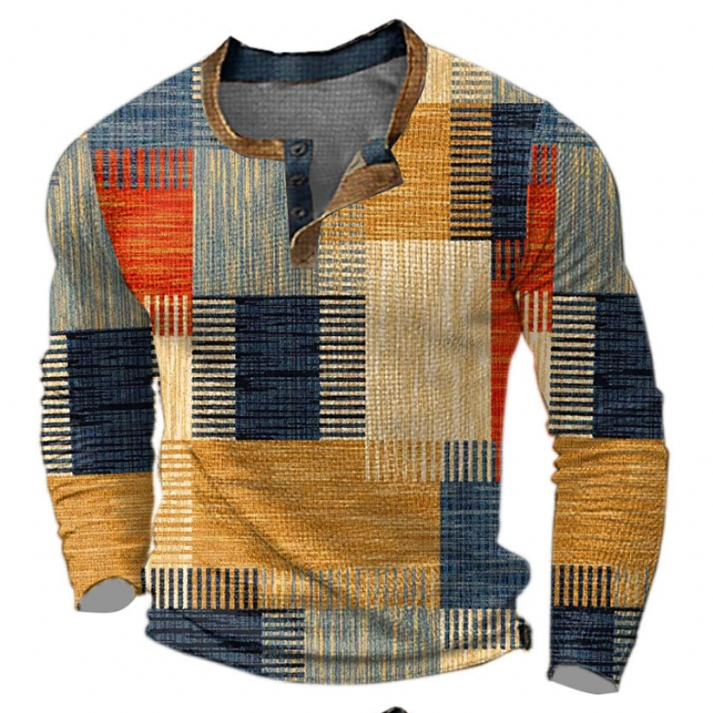 Vincent | Stylish Patchwork Henley Sweater - Valereo