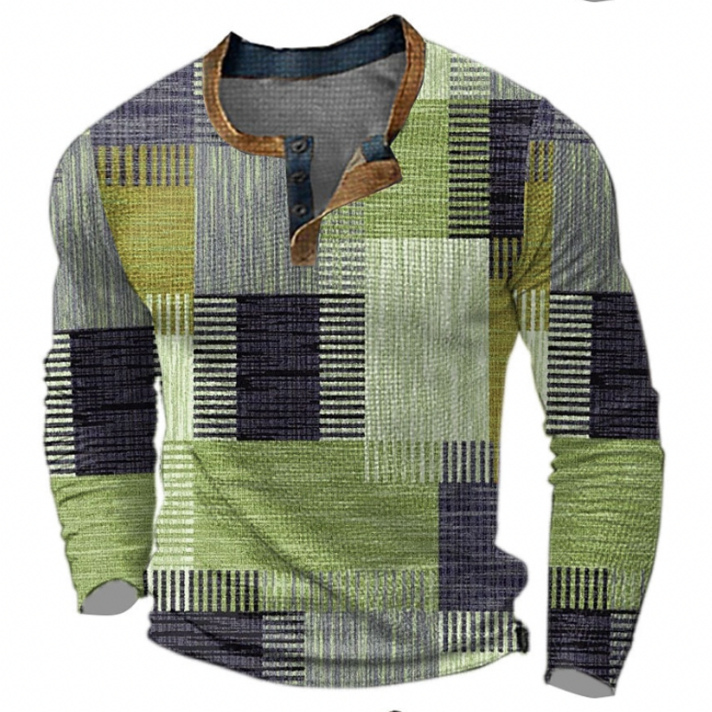 Vincent | Stylish Patchwork Henley Sweater - Valereo