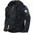 Gerald | Rugged Lace-Up Skull Hoodie